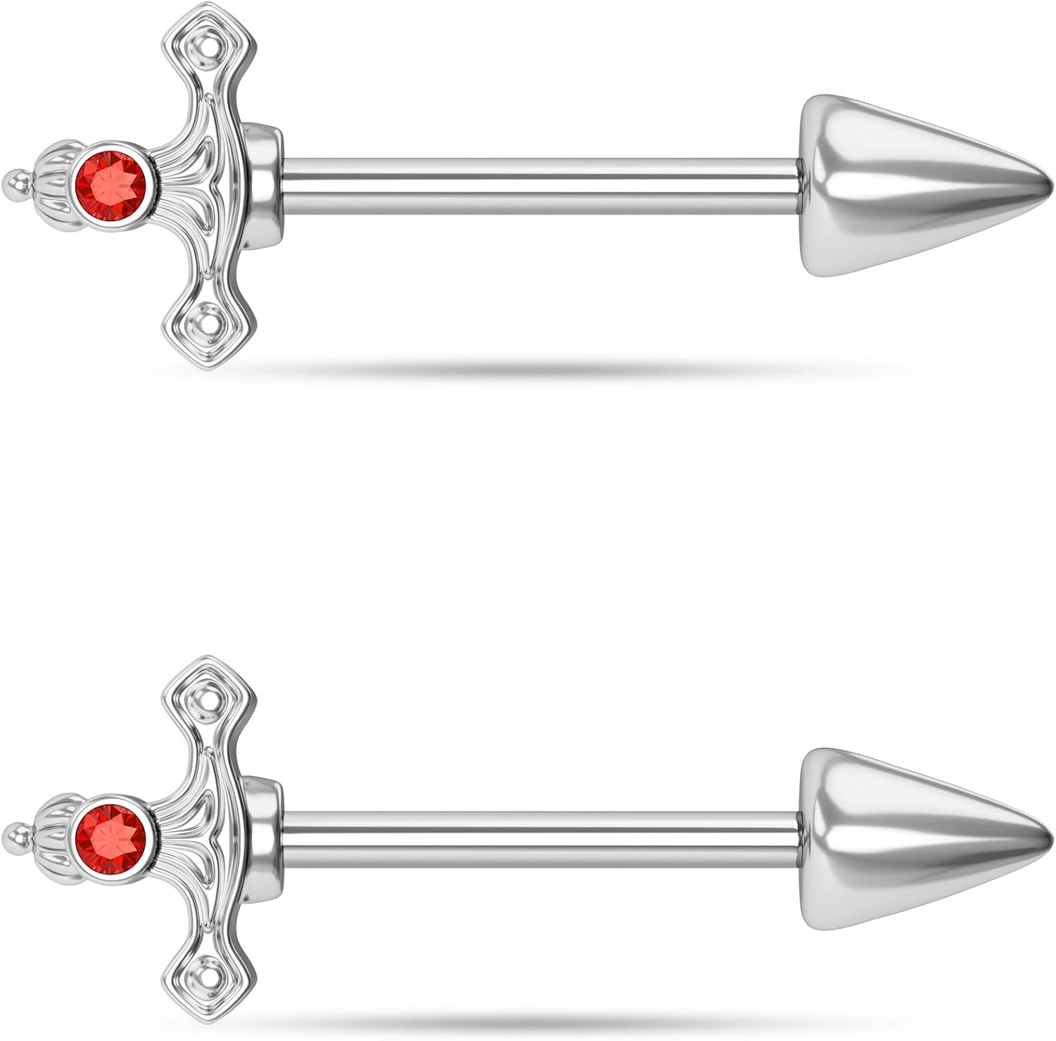 CM Crareesi Mania Dagger Nipple Rings - 316L Surgical Steel 14 Gauge Goth Piercing Jewelry