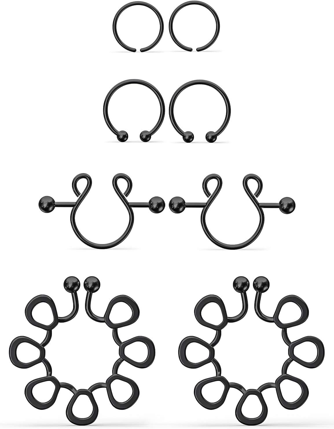 Jenxnjsjo Fake Nipple Rings, Fake Nipple Piercing, Faux Nipple Piercing, Nipple Rings Non Piercing, Non Piercing Nipple Rings, Fake Nipple Ring, Fake Nipple Piercings, Faux Nipple Rings for Women