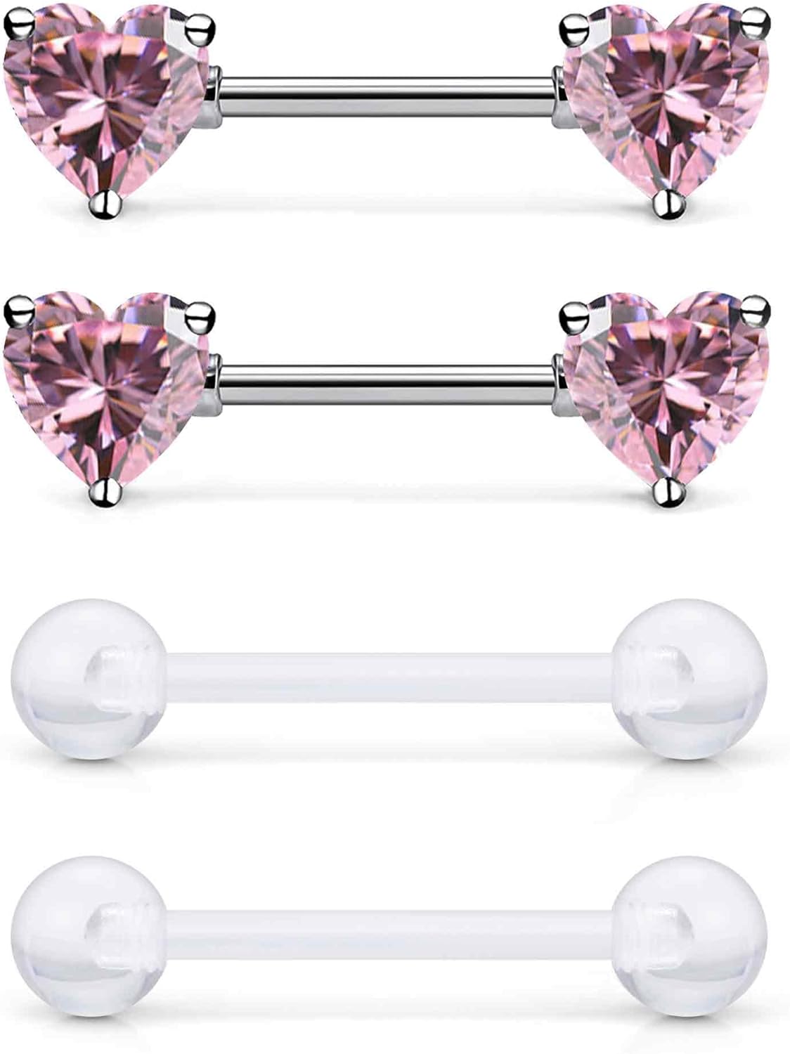 Prjndjw 14G Heart Nipple Piercing Jewelry Surgical Steel & F136 ASTM titanium heart shaped nipple rings