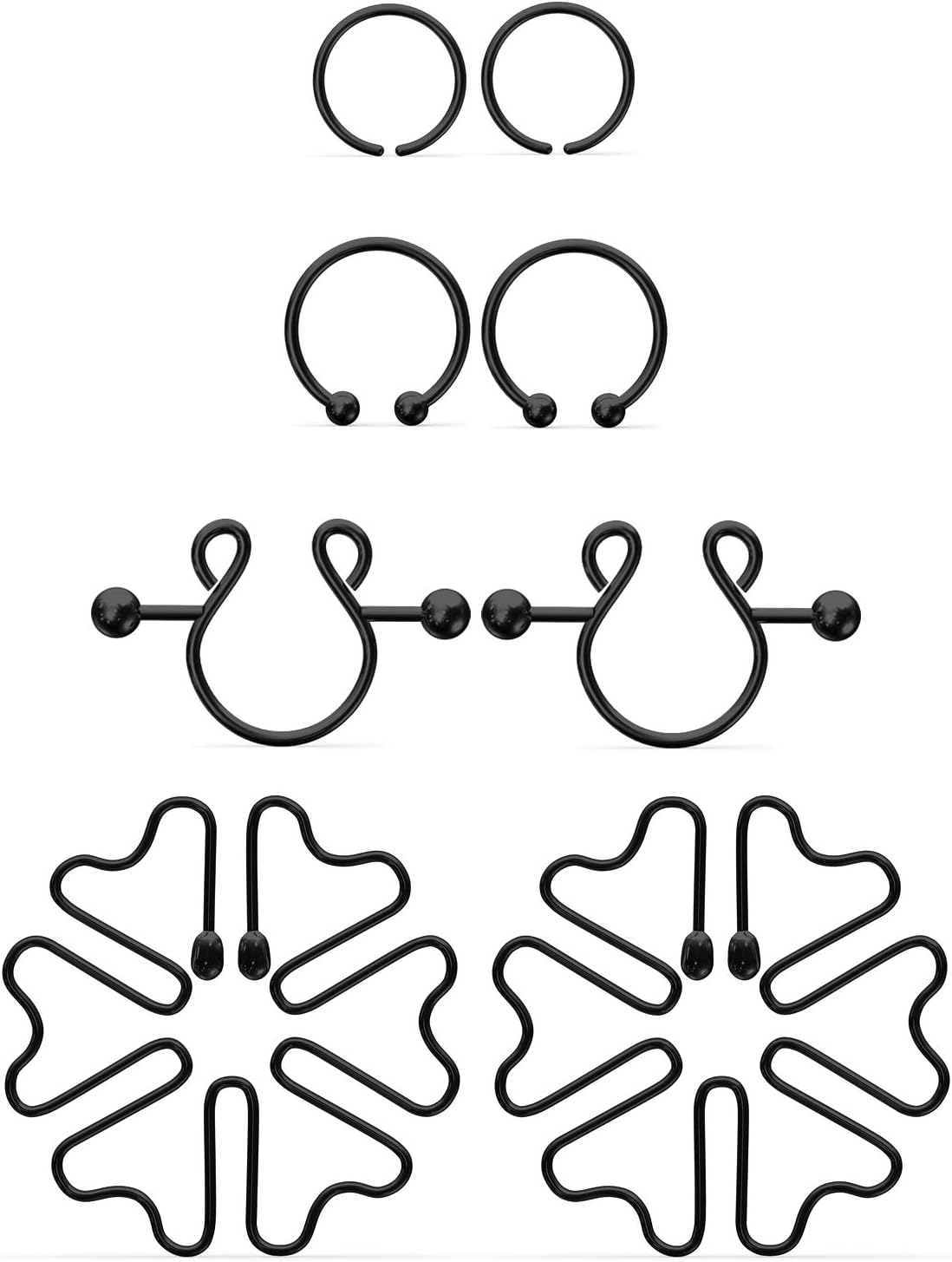 Jenxnjsjo Fake Nipple Rings, Fake Nipple Piercing, Faux Nipple Piercing, Nipple Rings Non Piercing, Non Piercing Nipple Rings, Fake Nipple Ring, Fake Nipple Piercings, Faux Nipple Rings for Women