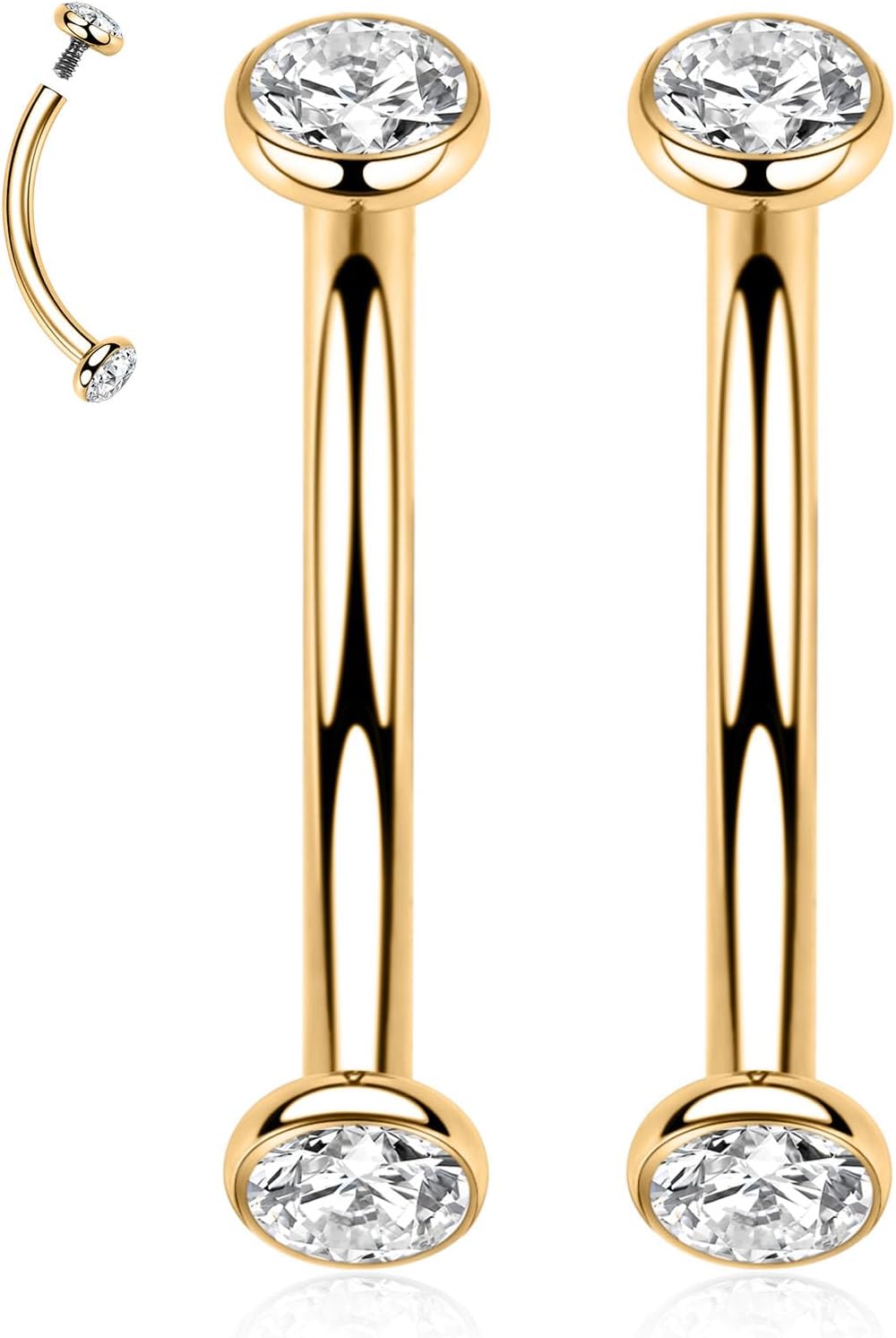 G23 Titanium Eyebrow Piercing Jewelry Eyebrow Rings Curved Barbell 16G Eyebrow Belly Button Ring Navel Rings Rook Daith Earrings Lip Ring Eyebrow Jewelry 6mm-12mm