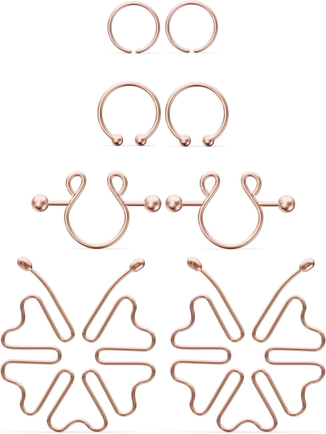 Jenxnjsjo Fake Nipple Rings, Fake Nipple Piercing, Faux Nipple Piercing, Nipple Rings Non Piercing, Non Piercing Nipple Rings, Fake Nipple Ring, Fake Nipple Piercings, Faux Nipple Rings for Women