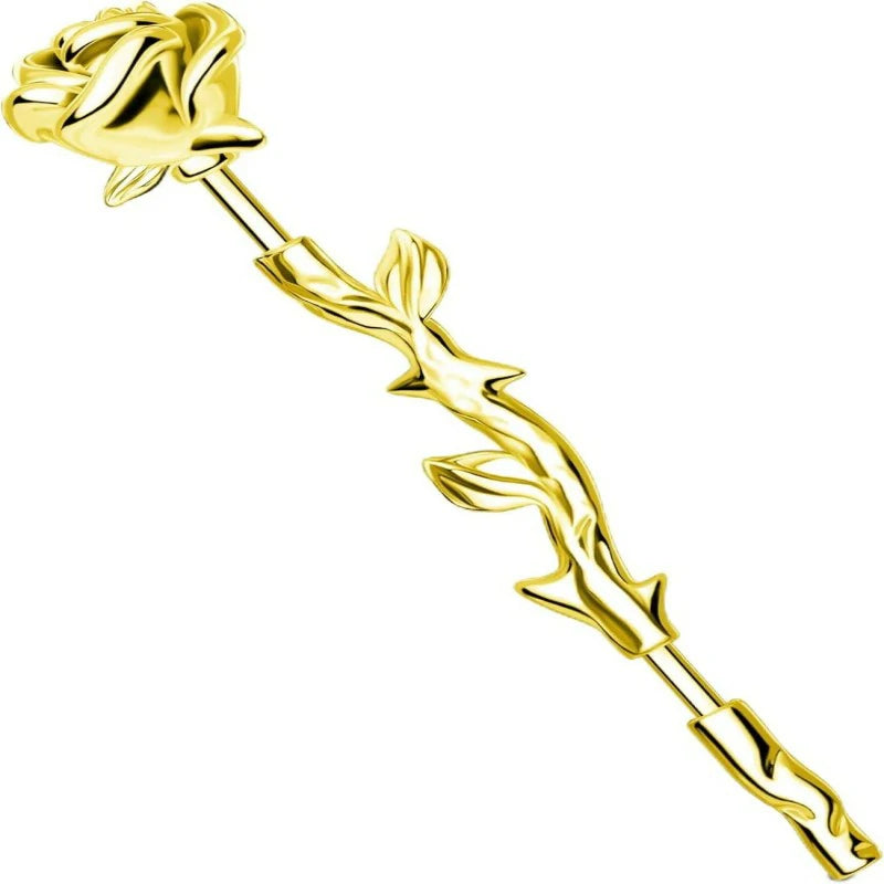 Rose Industrial Ring Flower Industrial Barbell Surgical Steel Industrial Piercing Jewelry