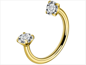 6mm 7mm 8mm 18g Horseshoe Nose Ring for Women Double Gem Horse Shoe Nose Ring Hoop Surgical Steel Gold Cartilage Helix Tragus Earring Hoops Labret Lip Piercing Jewelry Small Septum Rings 18g - QIAO Crystal我的商店QIAO Crystal