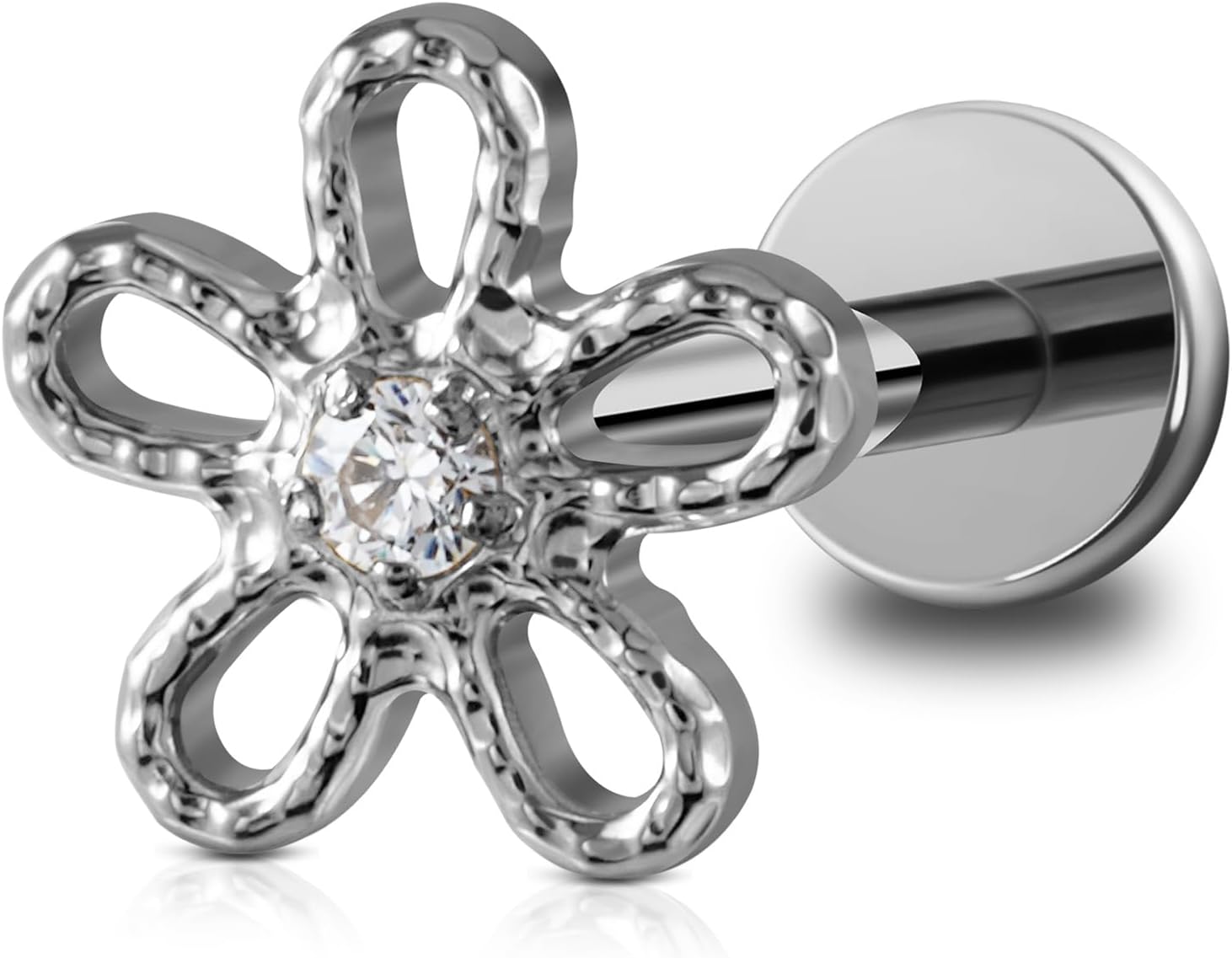 6mm 8mm ASTM F136 Titanium 16G Flatback Stud for Tragus Helix Conch - QIAO CrystalQIAO CrystalQIAO Crystal