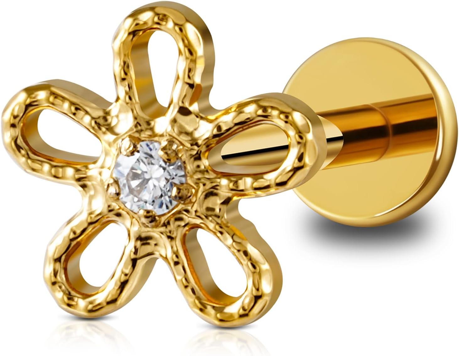 6mm 8mm ASTM F136 Titanium 16G Flatback Stud for Tragus Helix Conch - QIAO CrystalQIAO CrystalQIAO Crystal