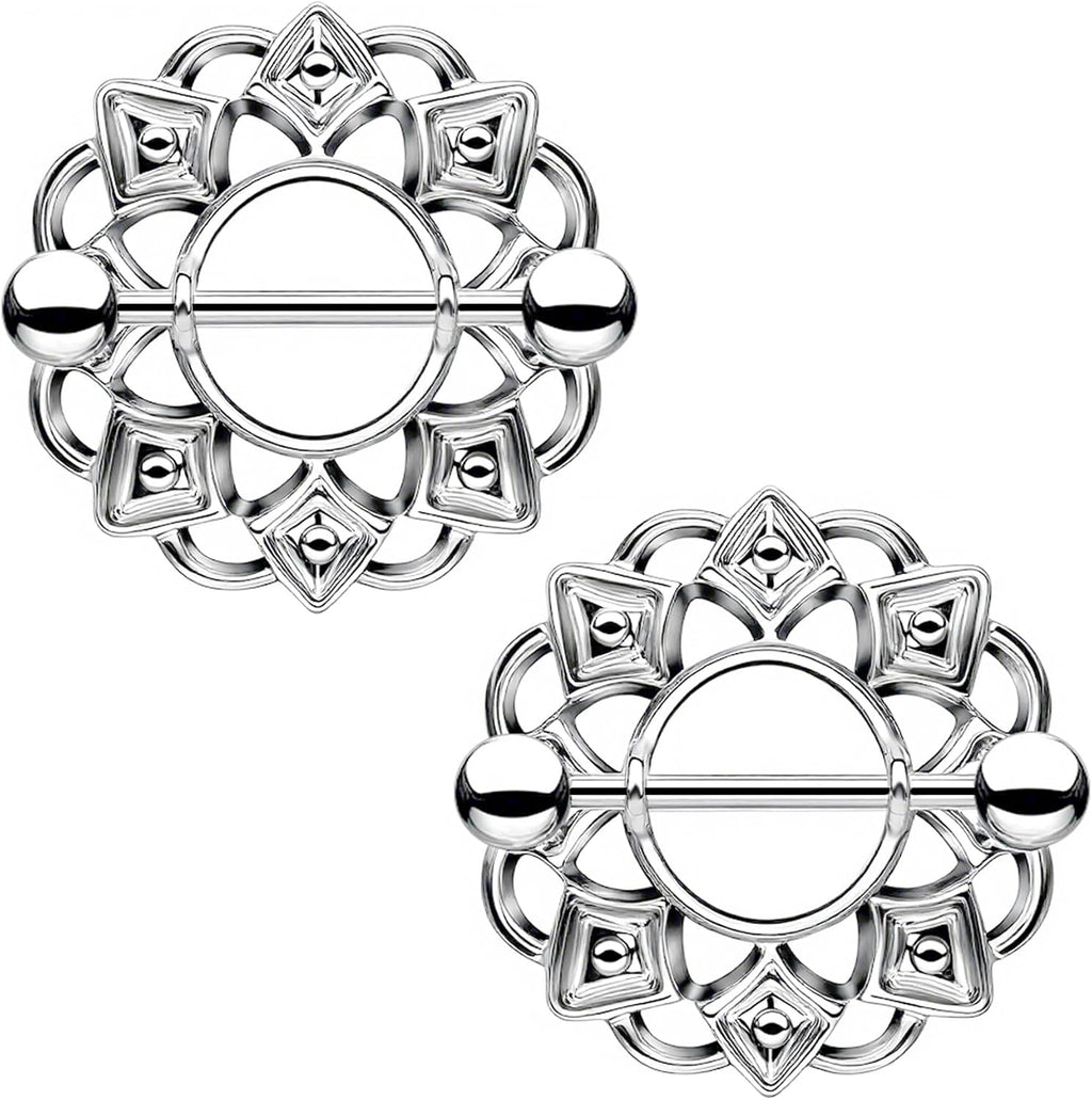 14G Nipple Piercing Jewelry, Nipple Rings Surgical Steel for Men and Women, Nipple Shields Barbell Rings