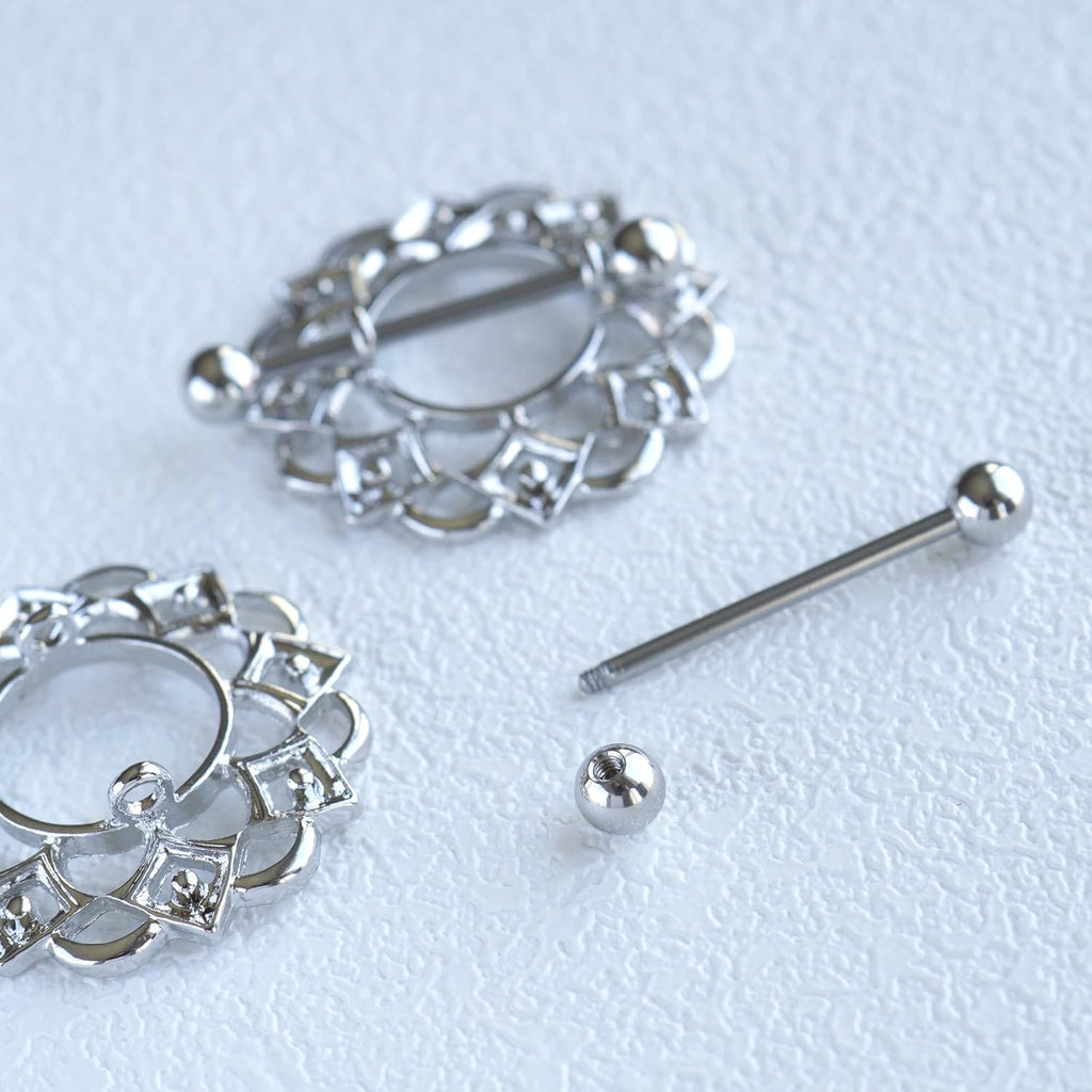 14G Nipple Piercing Jewelry, Nipple Rings Surgical Steel for Men and Women, Nipple Shields Barbell Rings