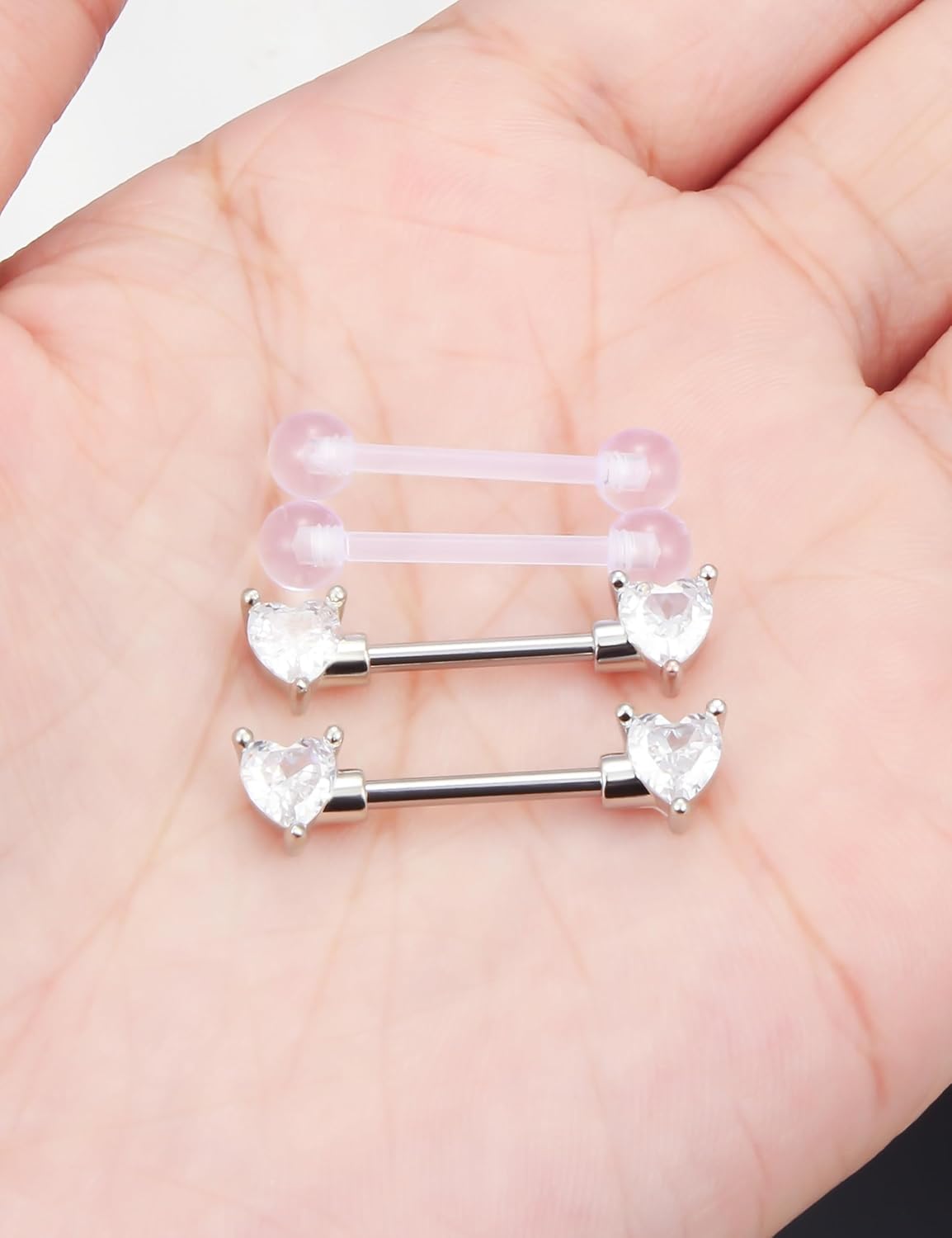 Prjndjw 14G Heart Nipple Piercing Jewelry Surgical Steel & F136 ASTM titanium heart shaped nipple rings