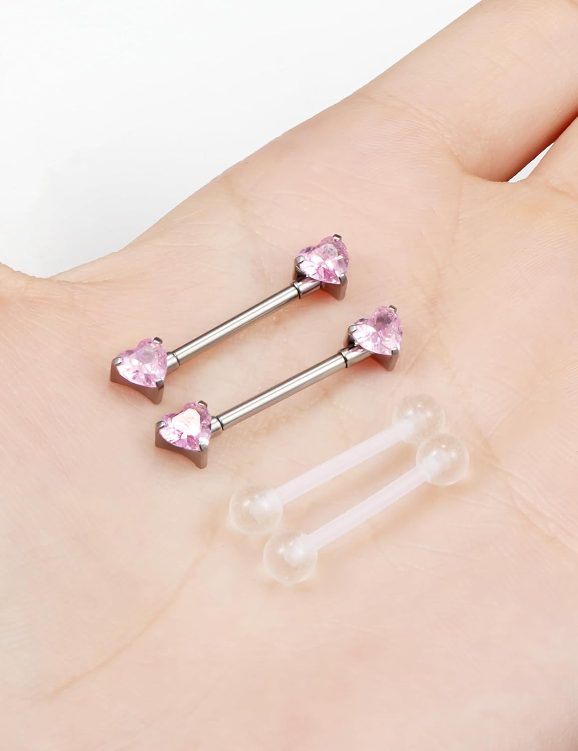 Prjndjw 14G Heart Nipple Piercing Jewelry Surgical Steel & F136 ASTM titanium heart shaped nipple rings
