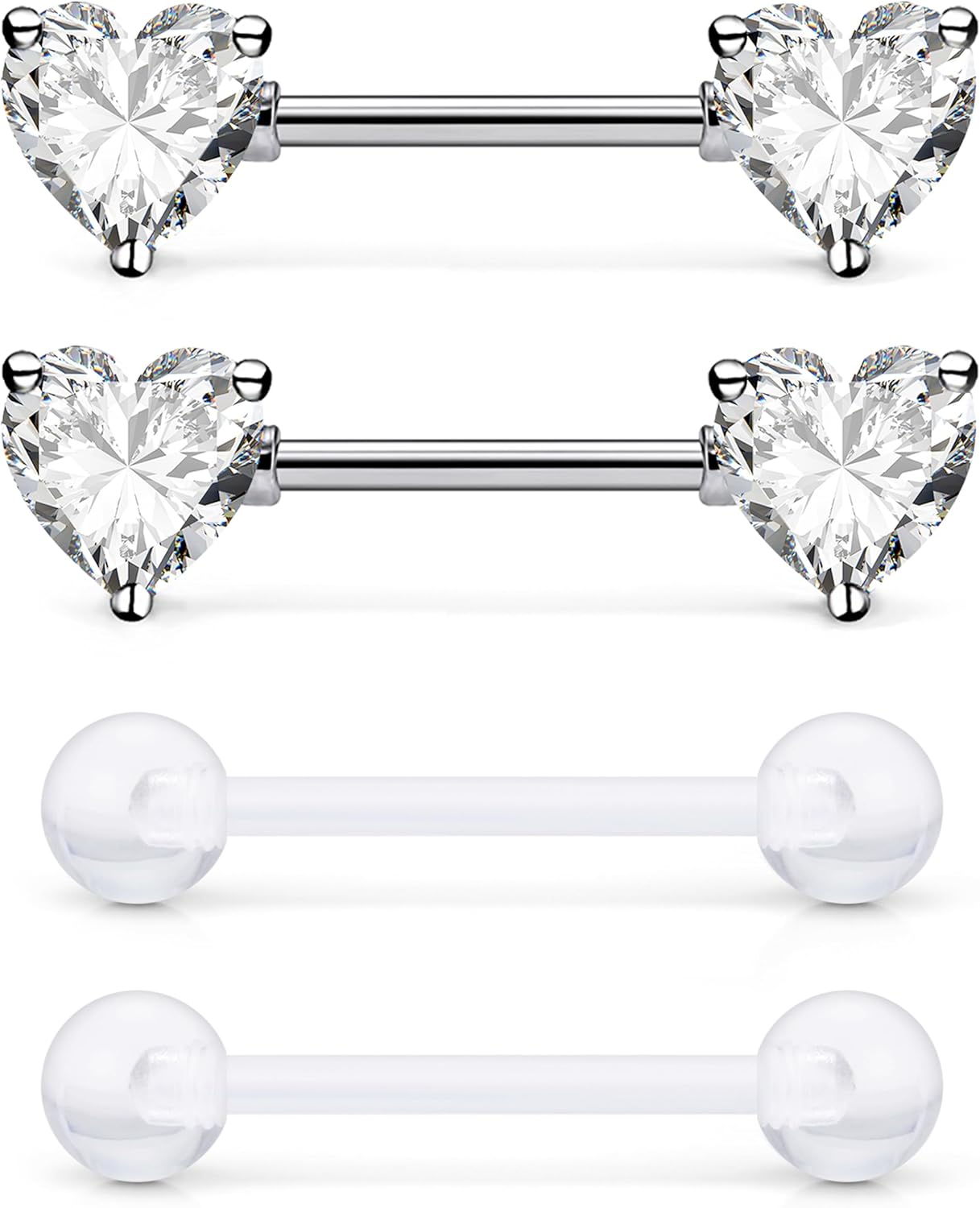 Prjndjw 14G Heart Nipple Piercing Jewelry Surgical Steel & F136 ASTM titanium heart shaped nipple rings