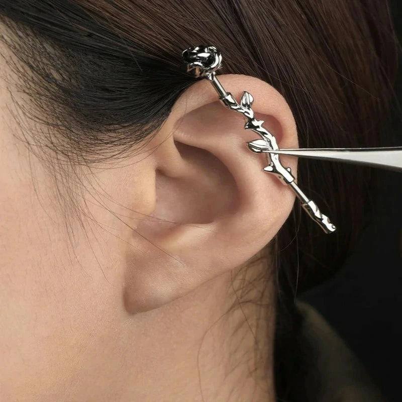 Rose Industrial Ring Flower Industrial Barbell Surgical Steel Industrial Piercing Jewelry