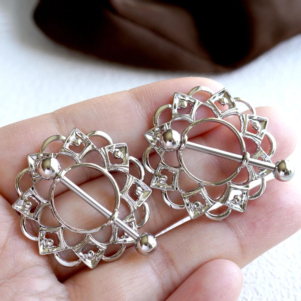 14G Nipple Piercing Jewelry, Nipple Rings Surgical Steel for Men and Women, Nipple Shields Barbell Rings