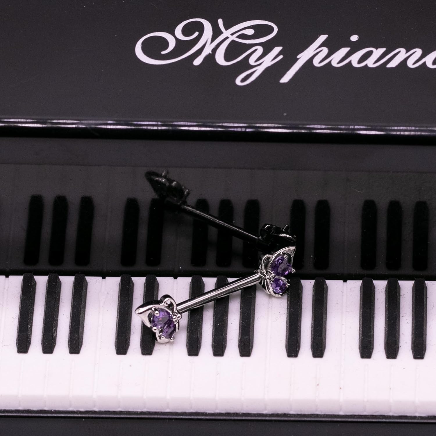 VERAMI 14G Stainless Steel Butterfly Nipple Rings 316L Butterfly Nipple Barbell Rings Body Piercing for Women