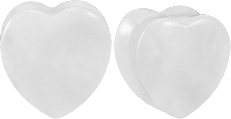 8mm - 16mm 10PCS Set Organic Stone Amethyst Ear Gauges Plugs Tunnels Double Flared Saddle - QIAO CrystalQIAO CrystalQIAO Crystal