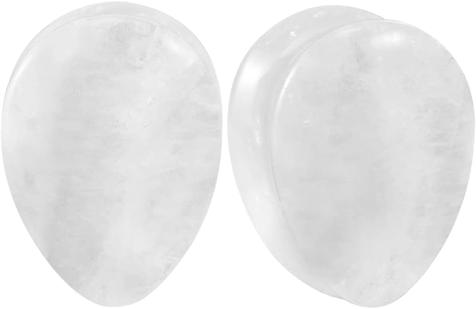 8mm - 16mm 10PCS Set Organic Stone Amethyst Ear Gauges Plugs Tunnels Double Flared Saddle - QIAO CrystalQIAO CrystalQIAO Crystal