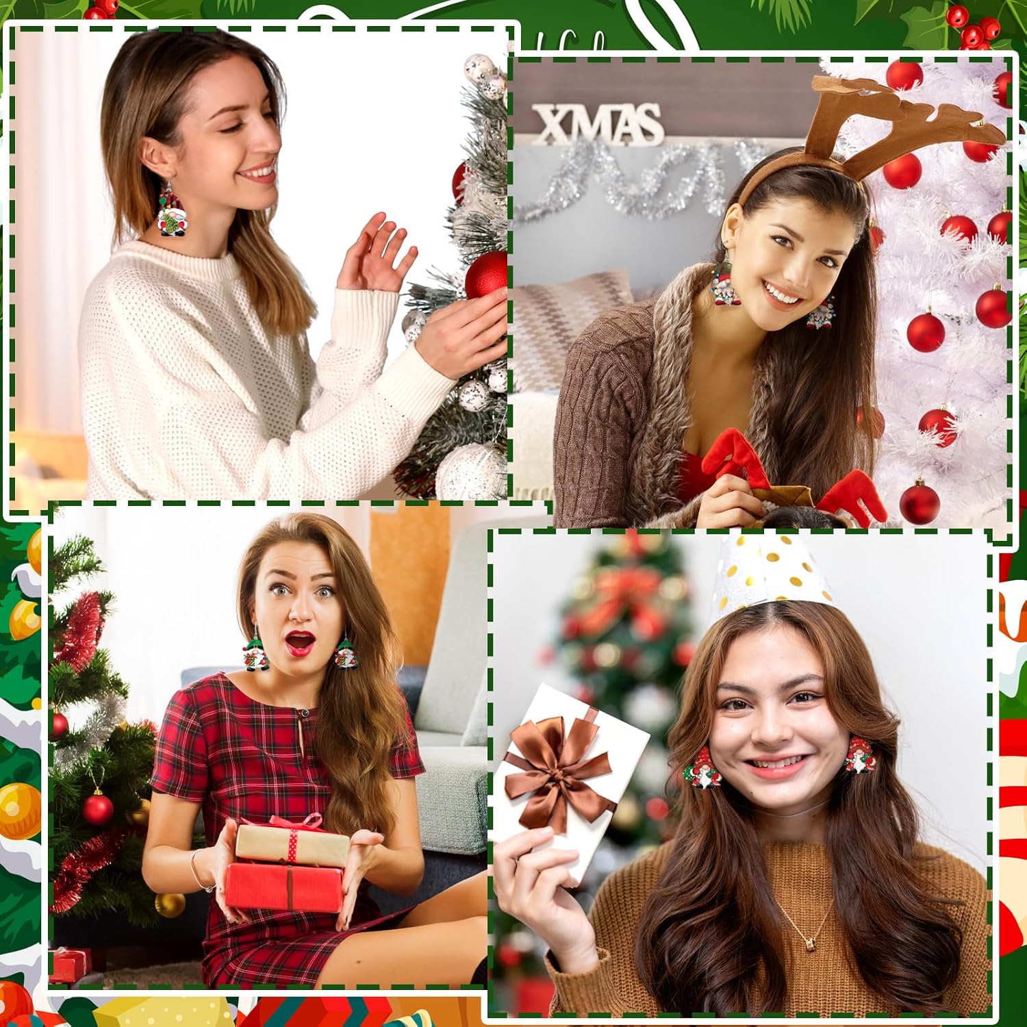 9 Pairs Fall Holiday Gnome Earrings for Women Halloween Christmas Jewelry Gift Holiday Acrylic Drop Dangle Earrings - 我的商店我的商店我的商店