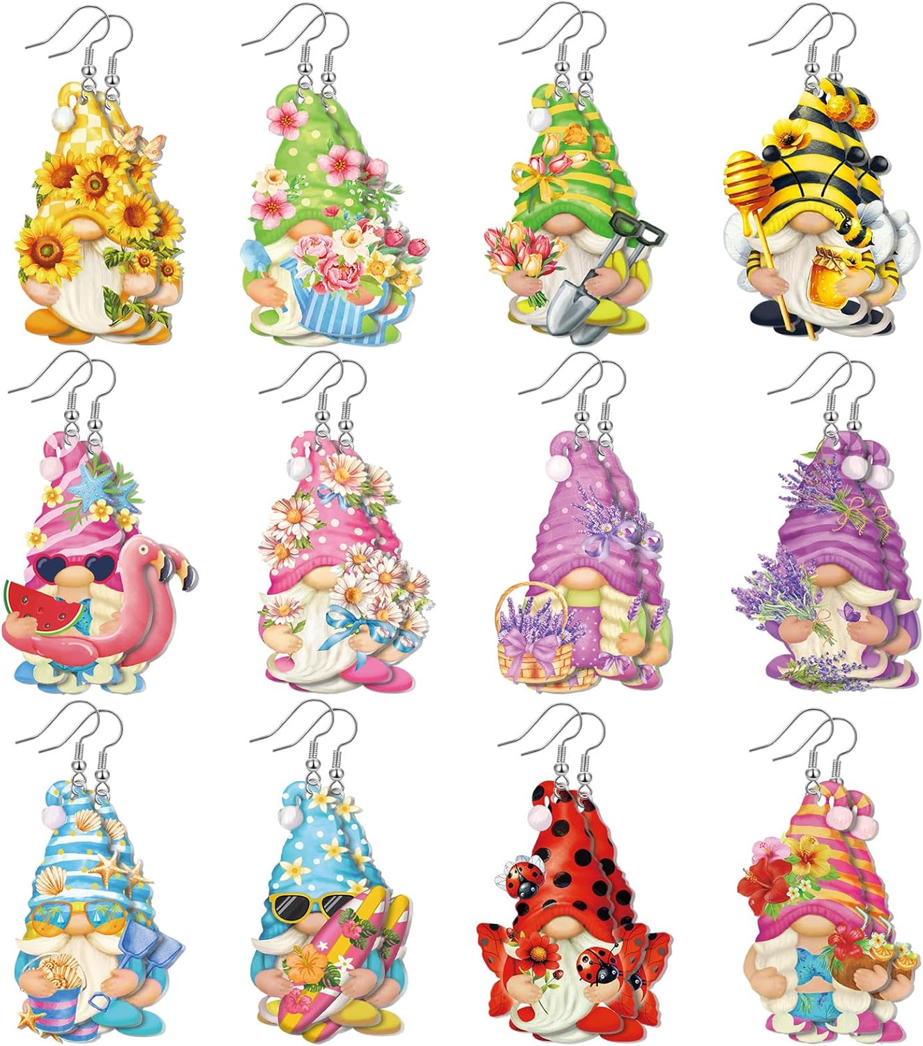9 Pairs Fall Holiday Gnome Earrings for Women Halloween Christmas Jewelry Gift Holiday Acrylic Drop Dangle Earrings - 我的商店我的商店我的商店