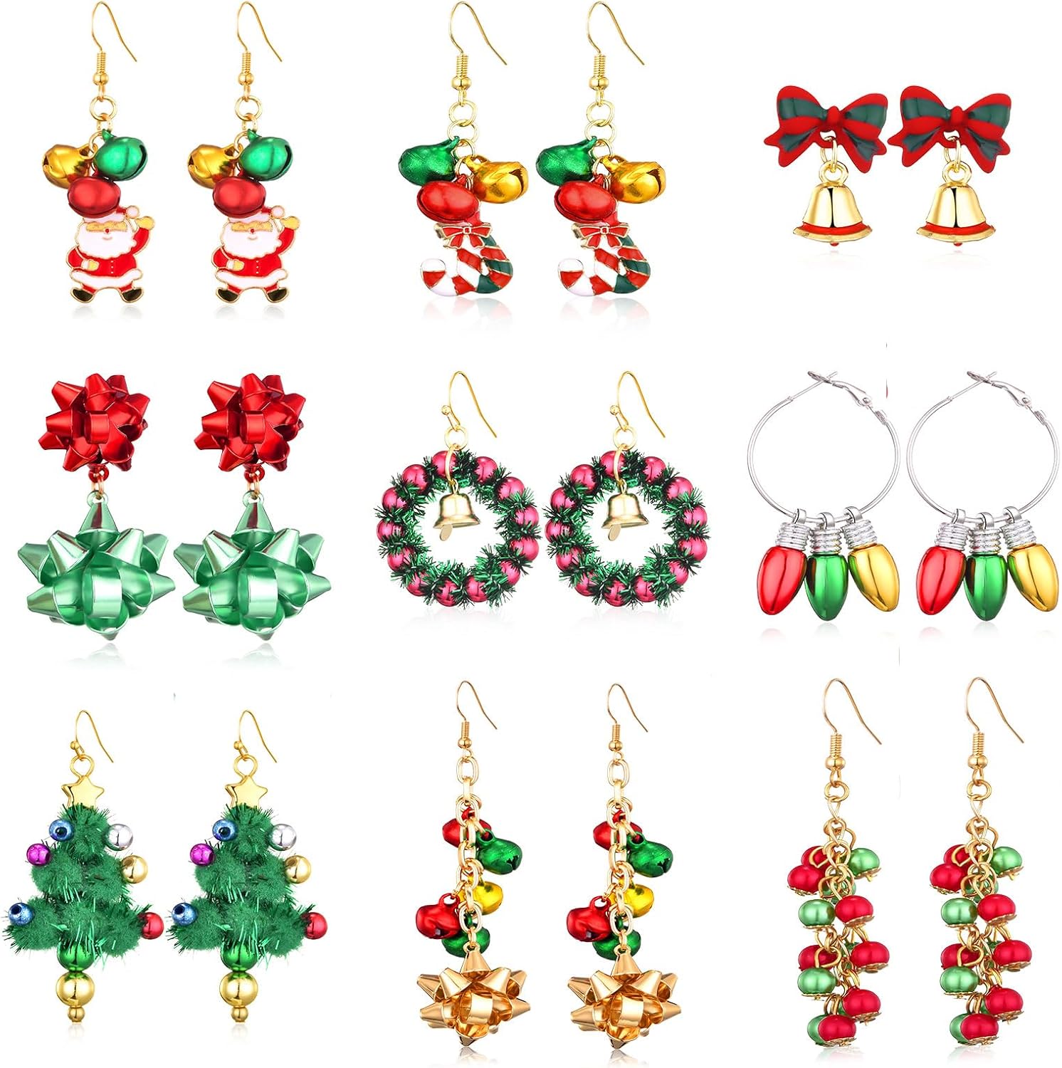 9 Pairs St Patricks Day Earrings Green Shamrock Earrings St. Patrick's Day Jewelry Festival Holiday Dangle Earrings for Women - 我的商店我的商店我的商店