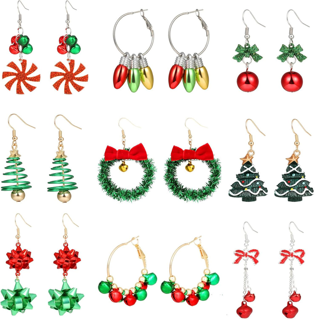 9 Pairs St Patricks Day Earrings Green Shamrock Earrings St. Patrick's Day Jewelry Festival Holiday Dangle Earrings for Women - 我的商店我的商店我的商店