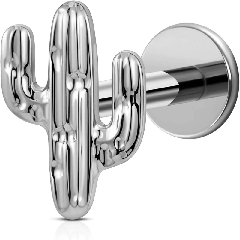 ASTM F136 Titanium Cactus Cartilage Earring Flat back Stud