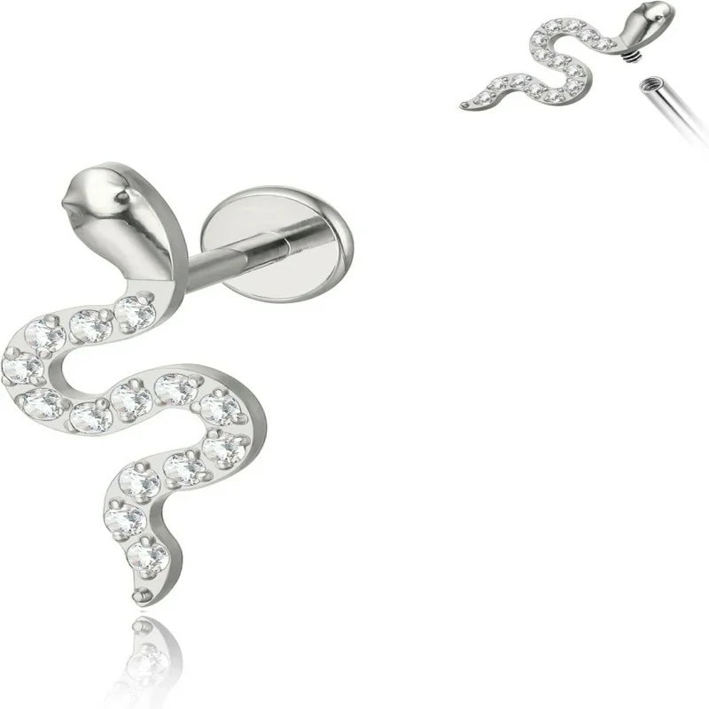 F136-18G 6mm 8mm 10mm Flat Back Internal Thread Stud Earring Piercing Jewelry for Tragus Helix Conch Cartilage Nose Lip(1pc)