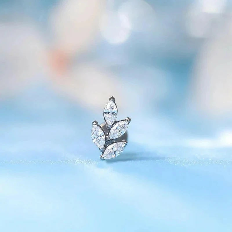 F136-18G 6mm 8mm 10mm Flat Back Internal Thread Stud Earring Piercing Jewelry for Tragus Helix Conch Cartilage Nose Lip(1pc)