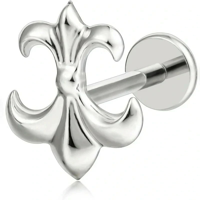 F136-18G 6mm 8mm 10mm Flat Back Internal Thread Stud Earring Piercing Jewelry for Tragus Helix Conch Cartilage Nose Lip(1pc)