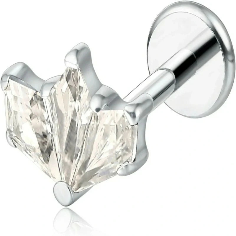 F136-18G 6mm 8mm 10mm Flat Back Internal Thread Stud Earring Piercing Jewelry for Tragus Helix Conch Cartilage Nose Lip(1pc)