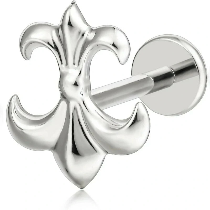 F136-18G 6mm 8mm 10mm Flat Back Internal Thread Stud Earring Piercing Jewelry for Tragus Helix Conch Cartilage Nose Lip(1pc)