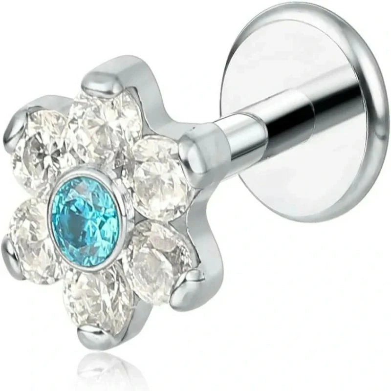 F136-18G 6mm 8mm 10mm Flat Back Internal Thread Stud Earring Piercing Jewelry for Tragus Helix Conch Cartilage Nose Lip(1pc)