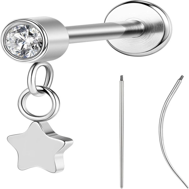 F136 Titanium 16G 8mm Medusa Piercing Jewelry Hypoallergenic Internally Threaded Pendant Ashley Piercing