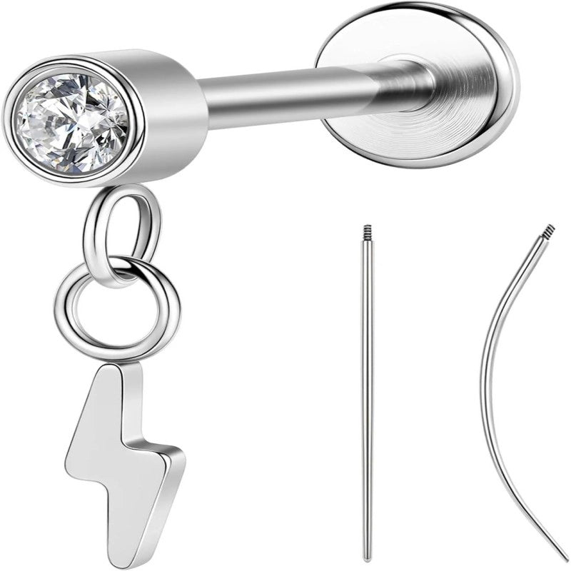 F136 Titanium 16G 8mm Medusa Piercing Jewelry Hypoallergenic Internally Threaded Pendant Ashley Piercing