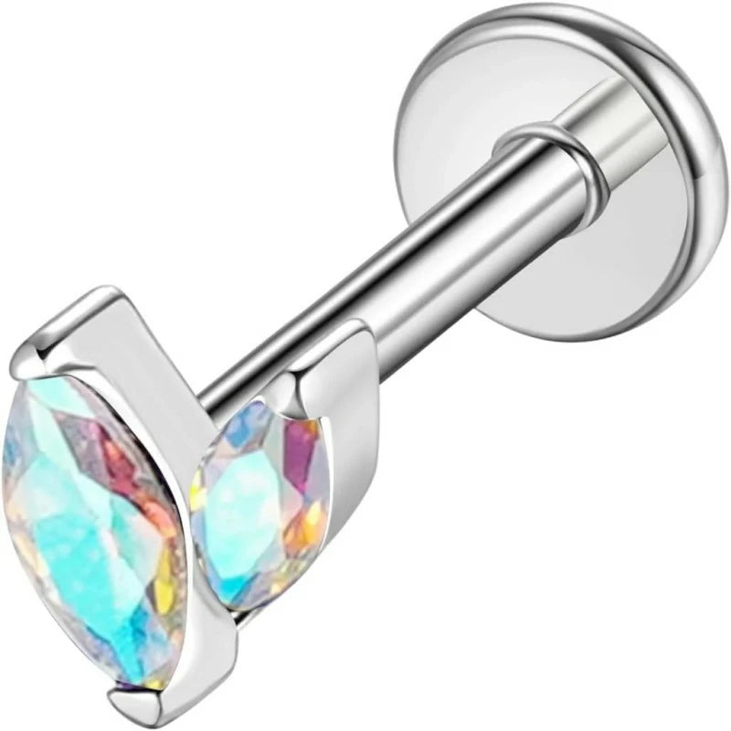 G23 Titanium Flat Back Earrings Studs 16g F136 Implant Grade Titanium Labrets Press Fit Threadless