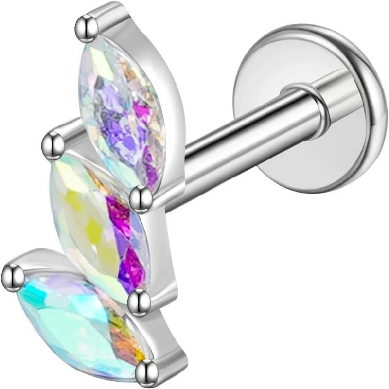 G23 Titanium Flat Back Earrings Studs 16g F136 Implant Grade Titanium Labrets Press Fit Threadless