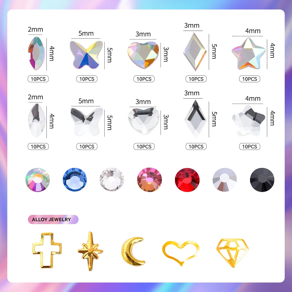 Temporary Tooth Gem Kit Glue Tooth Diamond Kit Consists of 9 Tools Crystal Flat Back Diamond Patch Sticker