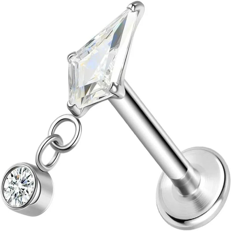 20G 18G 16G Threadless Push In Astm F136 Titanium Nose Ring Studs Flat Back Studs Earring