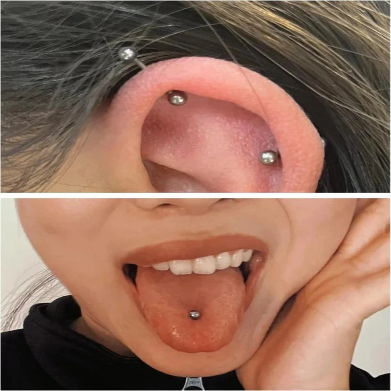 Internal Thread Tongue Nipple Piercing Jewelry 16G 14G 12mm-16mm Surgical Steel tongue