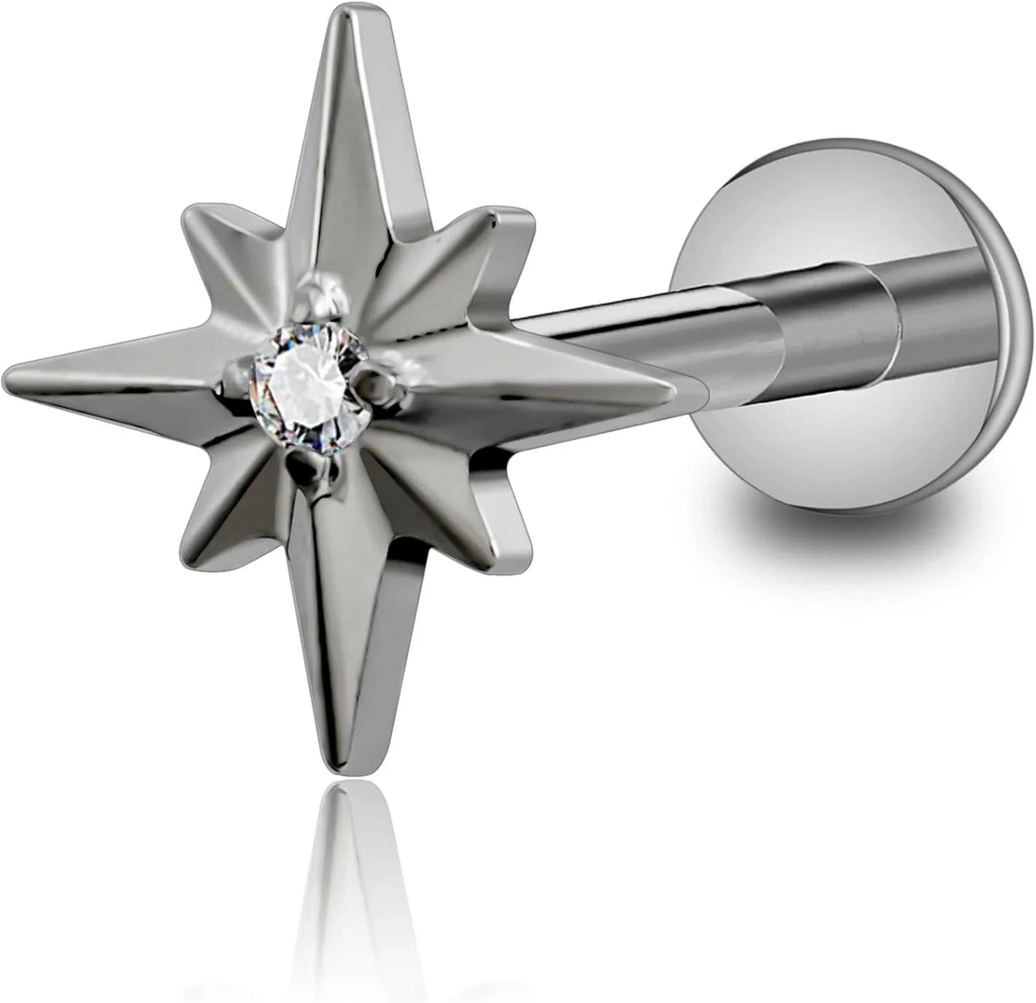 Titanium North Star Piercing Jewelry for Conch Helix Flat Tragus
