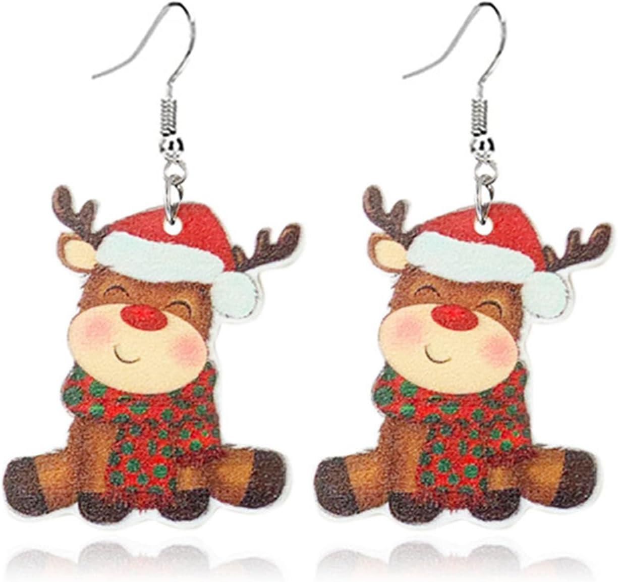 Acrylic Christmas Earrings for Women Cut Acrylic Animals Earrings Christmas Tree Green Caterpillar Sheep Dinosaur Earrings Funny Jewelry - 我的商店我的商店我的商店