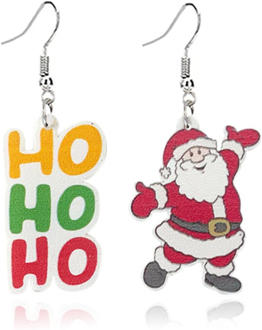 Acrylic Christmas Earrings for Women Cut Acrylic Animals Earrings Christmas Tree Green Caterpillar Sheep Dinosaur Earrings Funny Jewelry - 我的商店我的商店我的商店