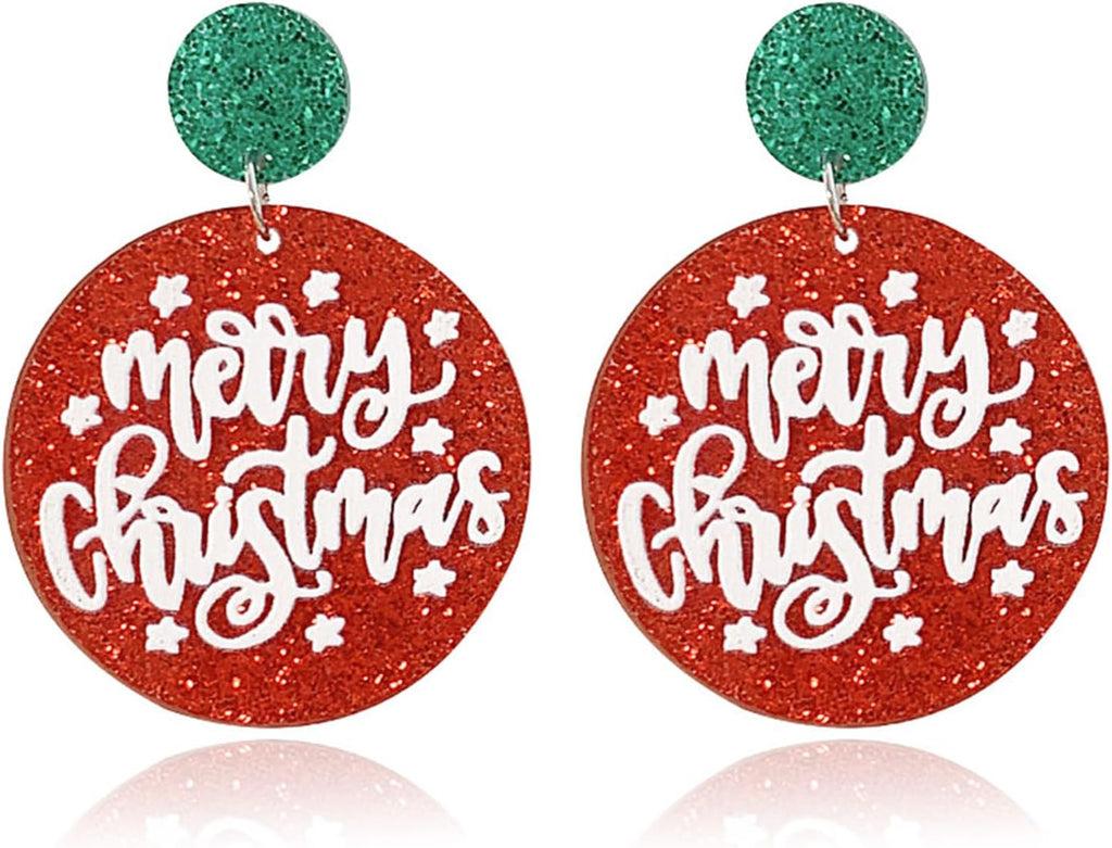 Acrylic Christmas Earrings for Women Cut Acrylic Animals Earrings Christmas Tree Green Caterpillar Sheep Dinosaur Earrings Funny Jewelry - 我的商店我的商店我的商店