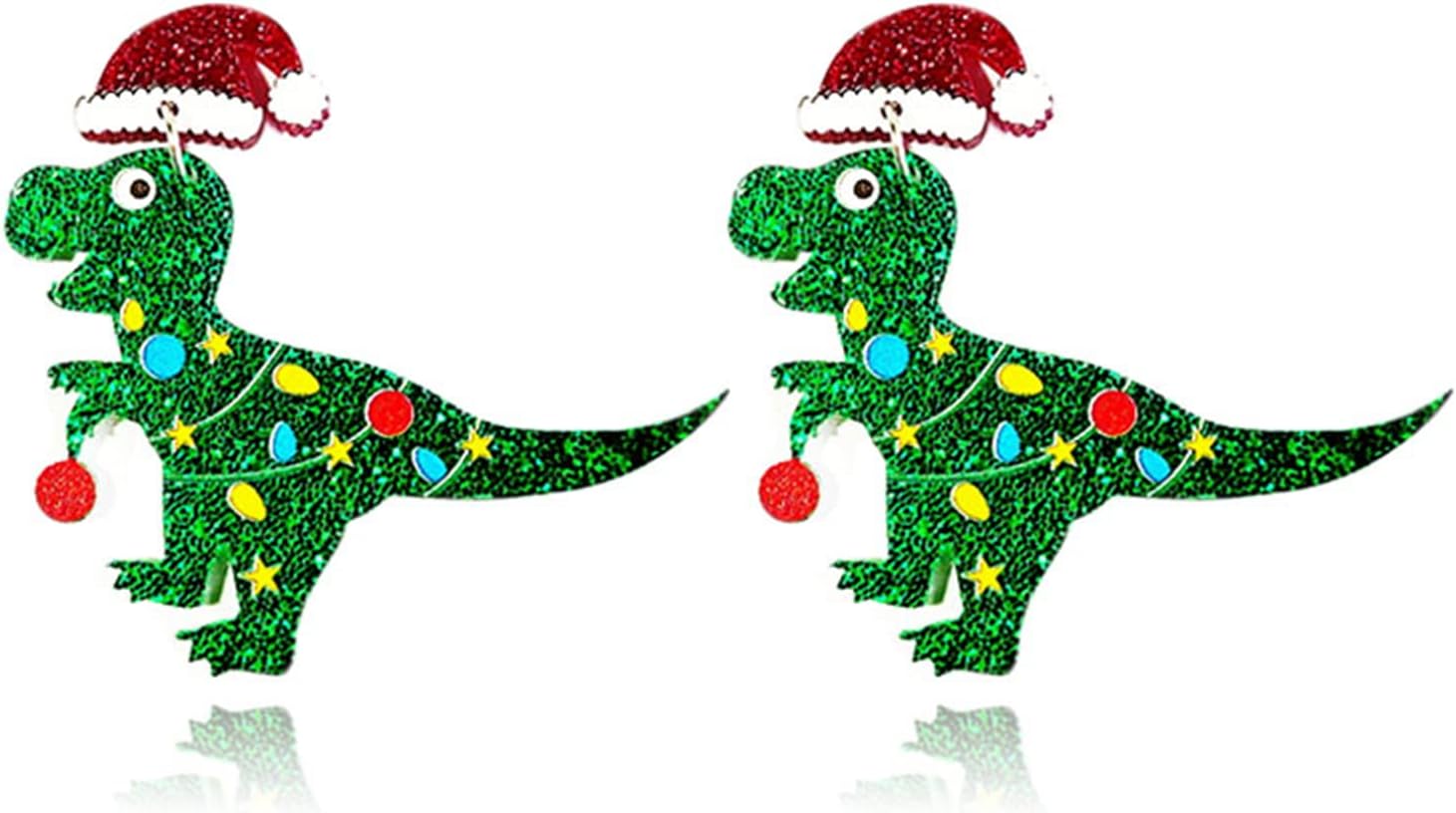 Acrylic Christmas Earrings for Women Cut Acrylic Animals Earrings Christmas Tree Green Caterpillar Sheep Dinosaur Earrings Funny Jewelry - 我的商店我的商店我的商店