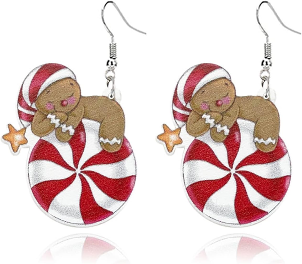 Acrylic Christmas Earrings for Women Cut Acrylic Animals Earrings Christmas Tree Green Caterpillar Sheep Dinosaur Earrings Funny Jewelry - 我的商店我的商店我的商店