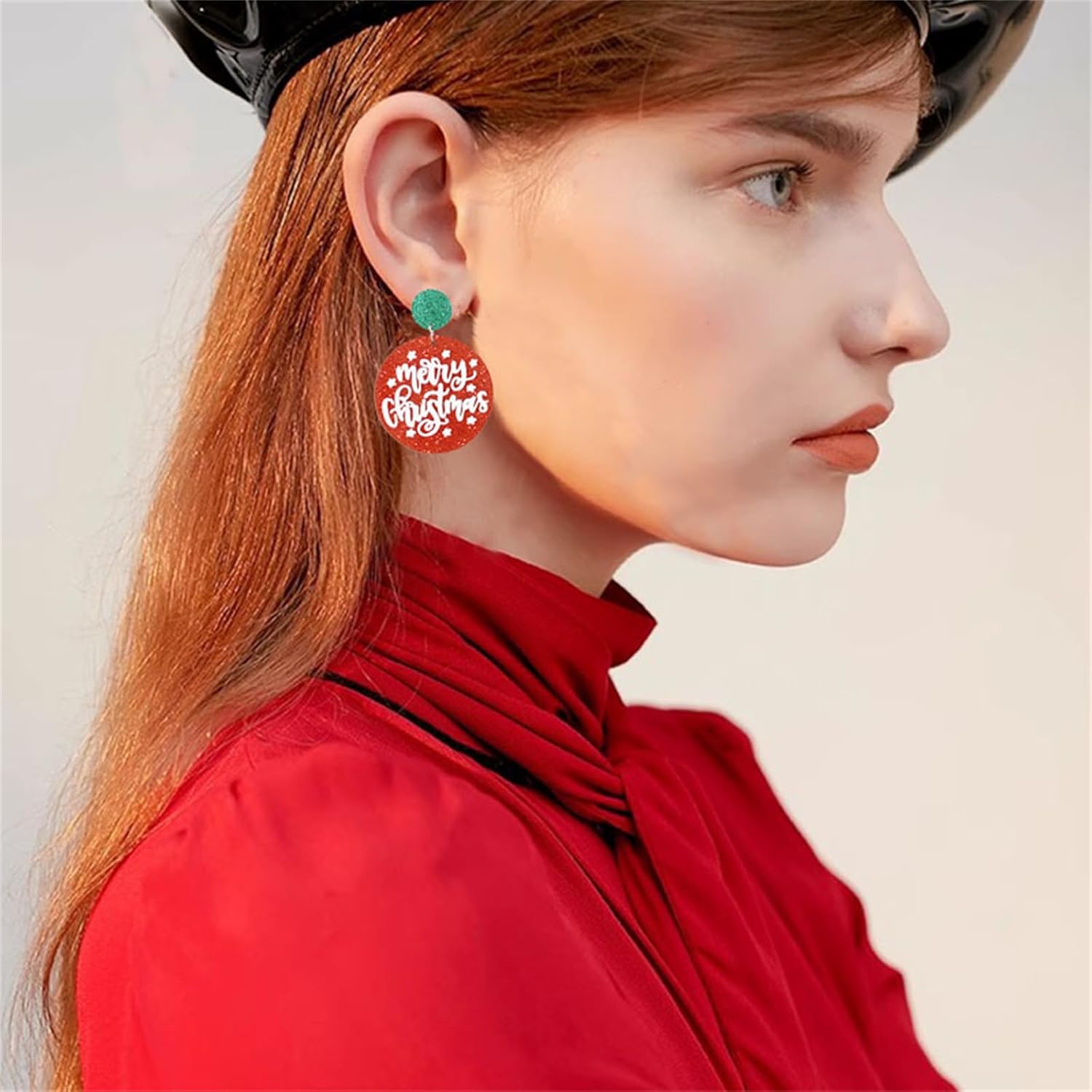 Acrylic Christmas Earrings for Women Cut Acrylic Animals Earrings Christmas Tree Green Caterpillar Sheep Dinosaur Earrings Funny Jewelry - 我的商店我的商店我的商店