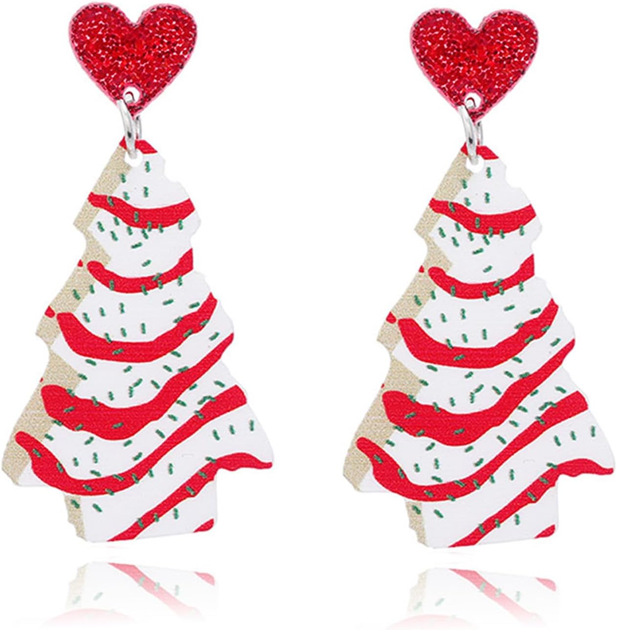 Acrylic Christmas Earrings for Women Cut Acrylic Animals Earrings Christmas Tree Green Caterpillar Sheep Dinosaur Earrings Funny Jewelry - 我的商店我的商店我的商店