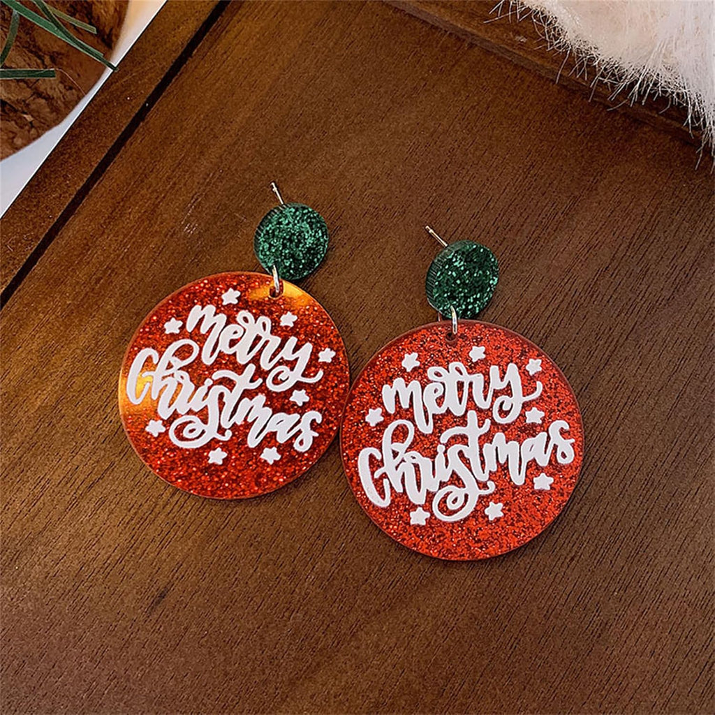 Acrylic Christmas Earrings for Women Cut Acrylic Animals Earrings Christmas Tree Green Caterpillar Sheep Dinosaur Earrings Funny Jewelry - 我的商店我的商店我的商店