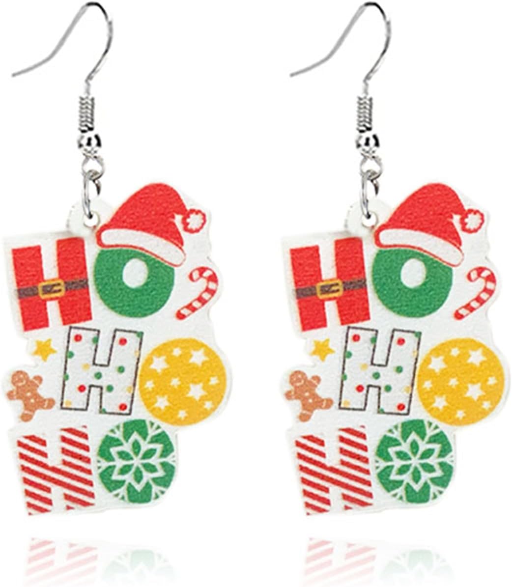 Acrylic Christmas Earrings for Women Cut Acrylic Animals Earrings Christmas Tree Green Caterpillar Sheep Dinosaur Earrings Funny Jewelry - 我的商店我的商店我的商店