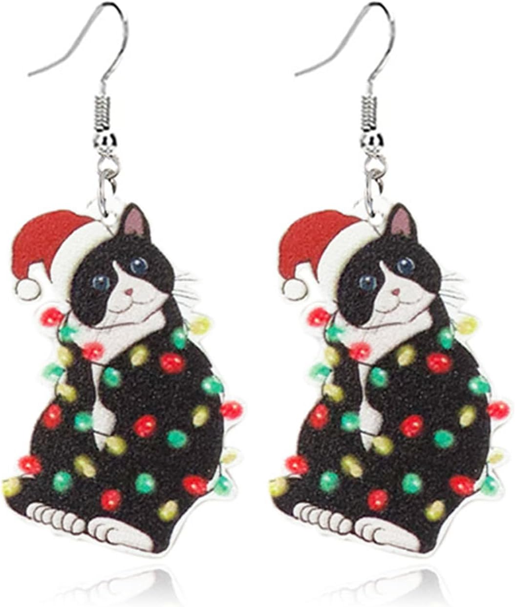 Acrylic Christmas Earrings for Women Cut Acrylic Animals Earrings Christmas Tree Green Caterpillar Sheep Dinosaur Earrings Funny Jewelry - 我的商店我的商店我的商店