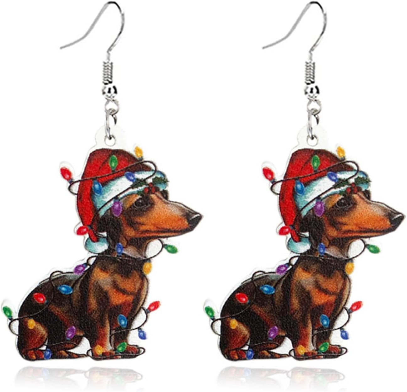 Acrylic Christmas Earrings for Women Cut Acrylic Animals Earrings Christmas Tree Green Caterpillar Sheep Dinosaur Earrings Funny Jewelry - 我的商店我的商店我的商店